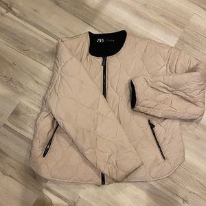 Zara quilt jacket in cream